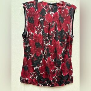 Alfani Red and Black Floral Tank Top